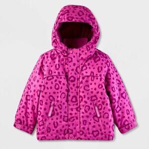 Cat & Jack NWT Toddler 3-in-1 Snowplay Jacket Magenta Animal Print 12M